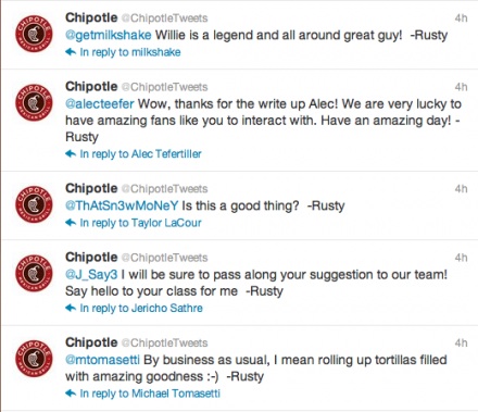 Chipotle Twitter Feed